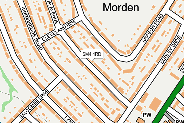 SM4 4RD map - OS OpenMap – Local (Ordnance Survey)