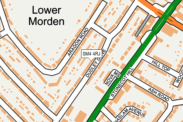 SM4 4RJ map - OS OpenMap – Local (Ordnance Survey)