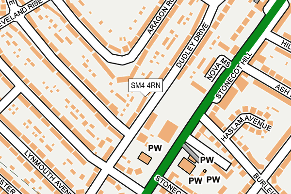 SM4 4RN map - OS OpenMap – Local (Ordnance Survey)