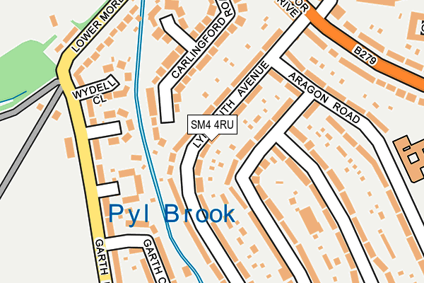 SM4 4RU map - OS OpenMap – Local (Ordnance Survey)