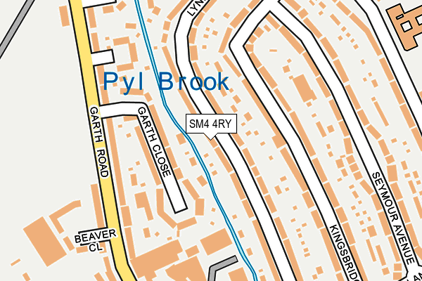 SM4 4RY map - OS OpenMap – Local (Ordnance Survey)