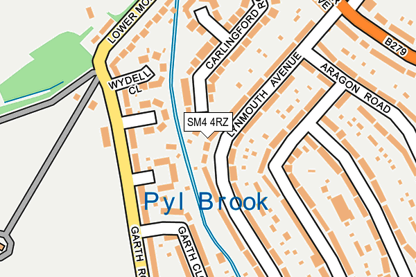 SM4 4RZ map - OS OpenMap – Local (Ordnance Survey)