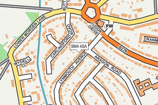 SM4 4SA map - OS OpenMap – Local (Ordnance Survey)