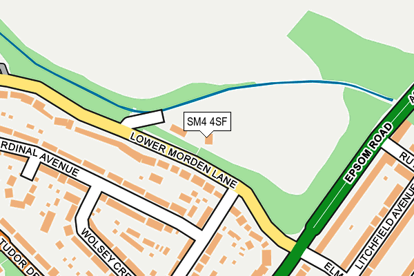 SM4 4SF map - OS OpenMap – Local (Ordnance Survey)