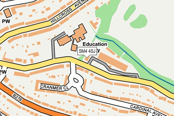 SM4 4SJ map - OS OpenMap – Local (Ordnance Survey)