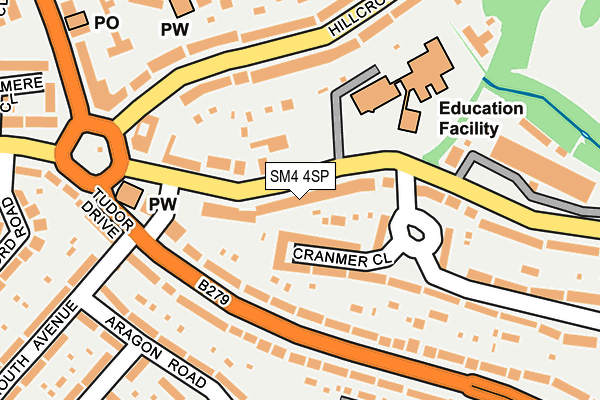 SM4 4SP map - OS OpenMap – Local (Ordnance Survey)