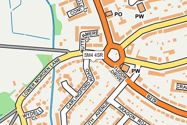 SM4 4SR map - OS OpenMap – Local (Ordnance Survey)