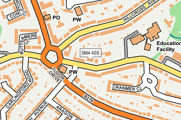SM4 4SS map - OS OpenMap – Local (Ordnance Survey)