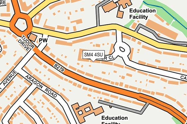 SM4 4SU map - OS OpenMap – Local (Ordnance Survey)