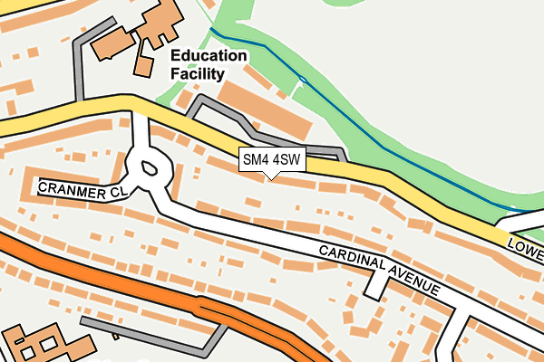 SM4 4SW map - OS OpenMap – Local (Ordnance Survey)
