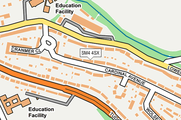 SM4 4SX map - OS OpenMap – Local (Ordnance Survey)