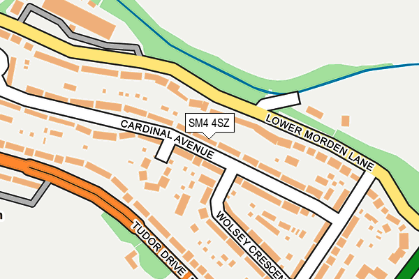 SM4 4SZ map - OS OpenMap – Local (Ordnance Survey)