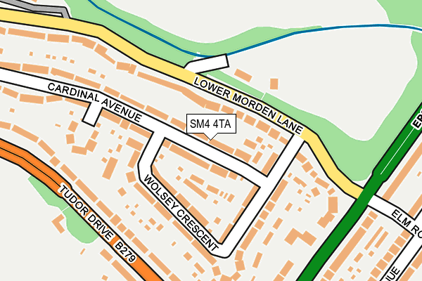 SM4 4TA map - OS OpenMap – Local (Ordnance Survey)
