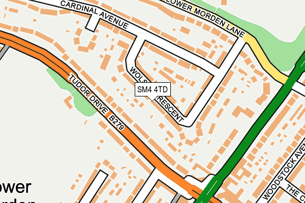 SM4 4TD map - OS OpenMap – Local (Ordnance Survey)