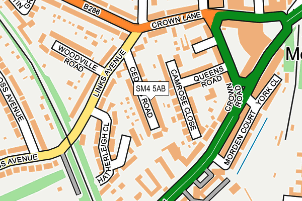 SM4 5AB map - OS OpenMap – Local (Ordnance Survey)