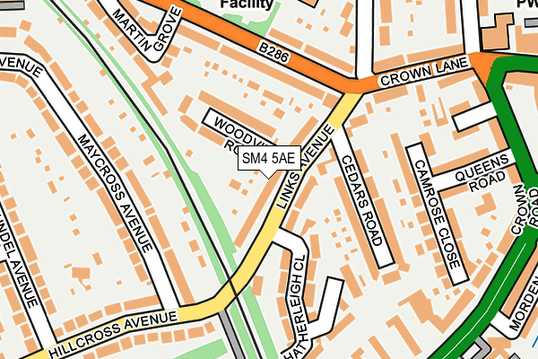 SM4 5AE map - OS OpenMap – Local (Ordnance Survey)