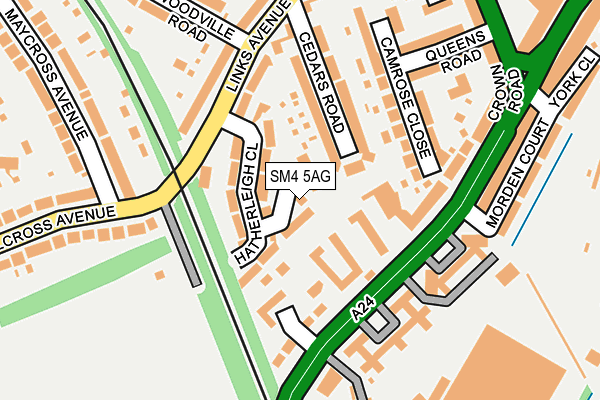 SM4 5AG map - OS OpenMap – Local (Ordnance Survey)