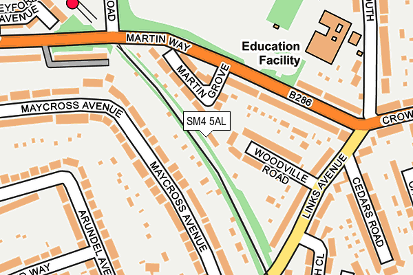 SM4 5AL map - OS OpenMap – Local (Ordnance Survey)