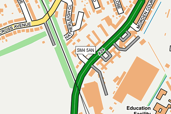 SM4 5AN map - OS OpenMap – Local (Ordnance Survey)