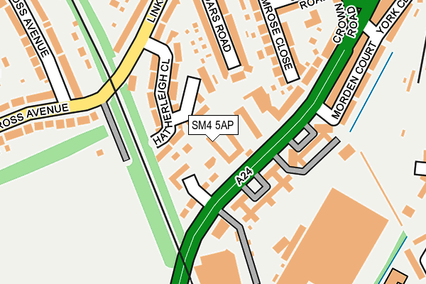 SM4 5AP map - OS OpenMap – Local (Ordnance Survey)