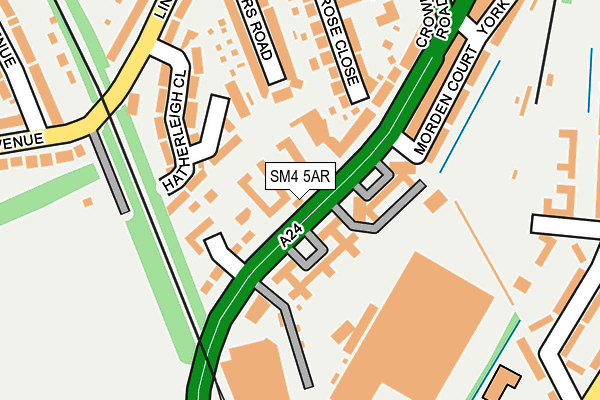 SM4 5AR map - OS OpenMap – Local (Ordnance Survey)