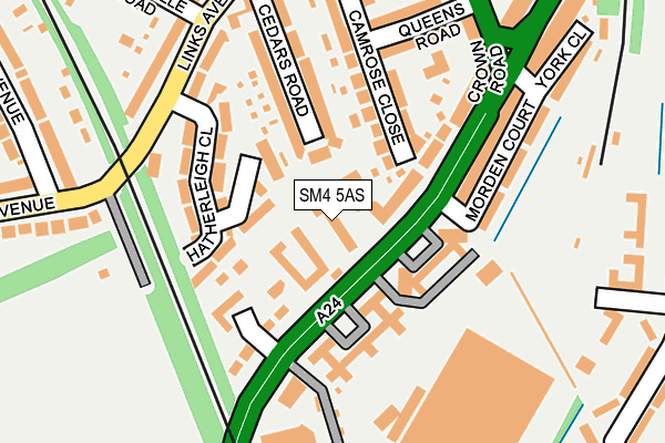 SM4 5AS map - OS OpenMap – Local (Ordnance Survey)