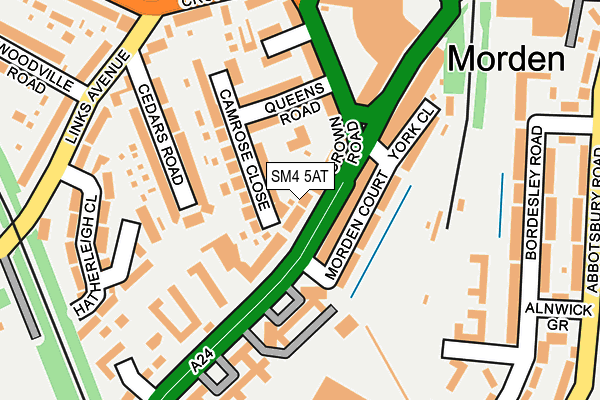SM4 5AT map - OS OpenMap – Local (Ordnance Survey)