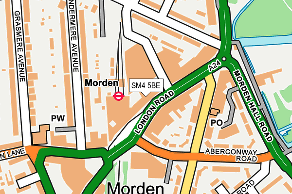 SM4 5BE map - OS OpenMap – Local (Ordnance Survey)