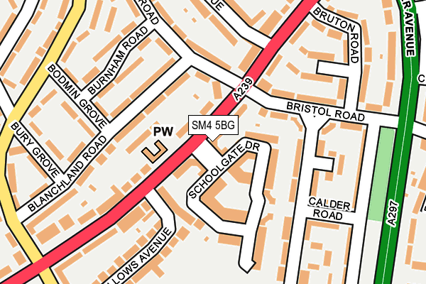 SM4 5BG map - OS OpenMap – Local (Ordnance Survey)