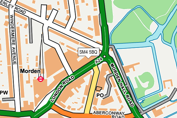 SM4 5BQ map - OS OpenMap – Local (Ordnance Survey)