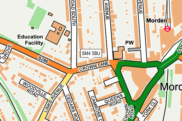 SM4 5BU map - OS OpenMap – Local (Ordnance Survey)