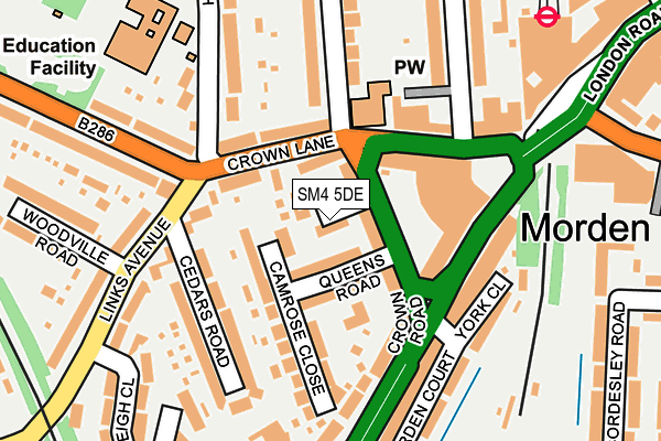 SM4 5DE map - OS OpenMap – Local (Ordnance Survey)