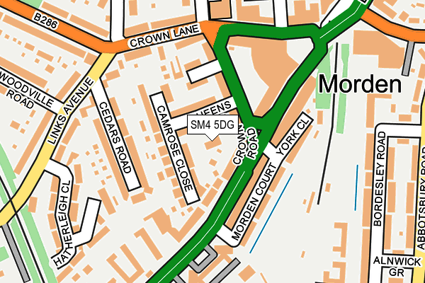 SM4 5DG map - OS OpenMap – Local (Ordnance Survey)