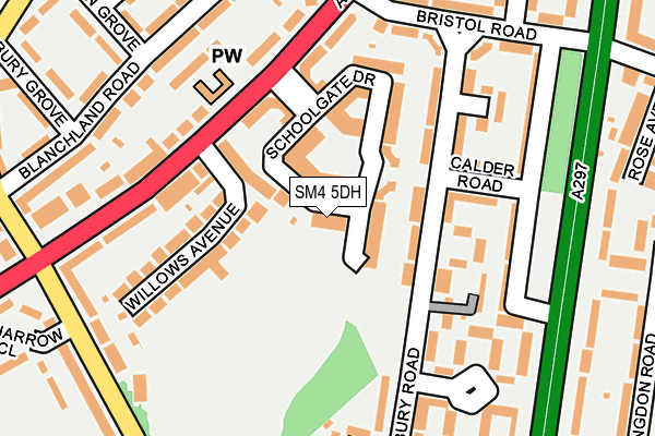 SM4 5DH map - OS OpenMap – Local (Ordnance Survey)