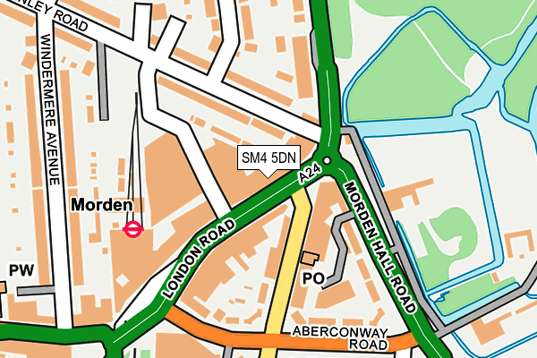 SM4 5DN map - OS OpenMap – Local (Ordnance Survey)