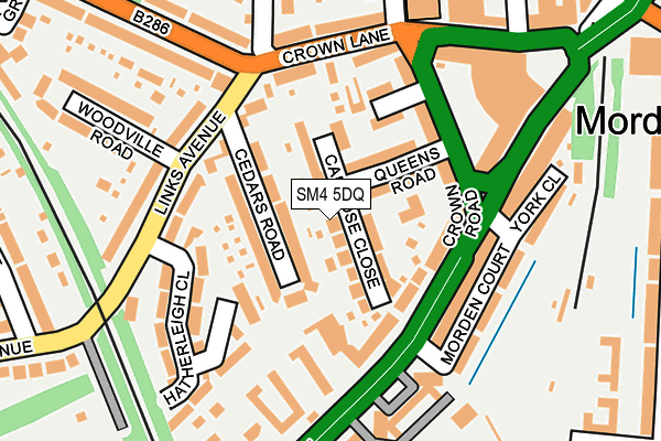 SM4 5DQ map - OS OpenMap – Local (Ordnance Survey)