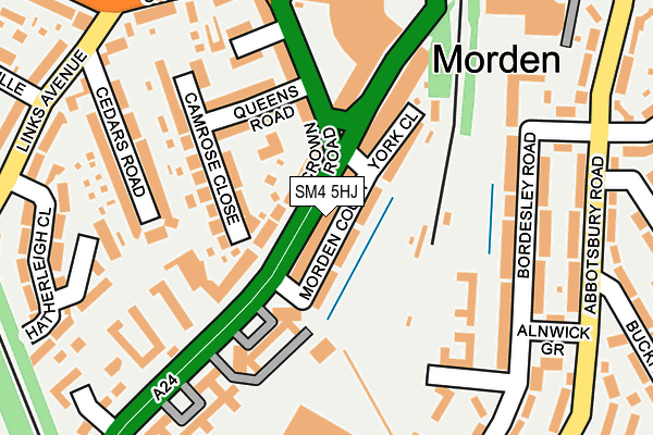 Map of MORDEN BARBERS LTD at local scale