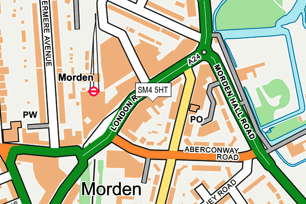 SM4 5HT map - OS OpenMap – Local (Ordnance Survey)