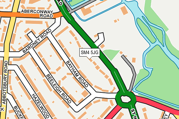 SM4 5JG map - OS OpenMap – Local (Ordnance Survey)