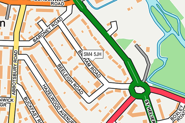 SM4 5JH map - OS OpenMap – Local (Ordnance Survey)