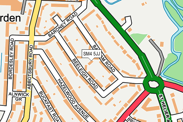 SM4 5JJ map - OS OpenMap – Local (Ordnance Survey)
