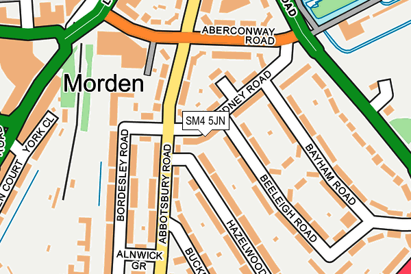 SM4 5JN map - OS OpenMap – Local (Ordnance Survey)