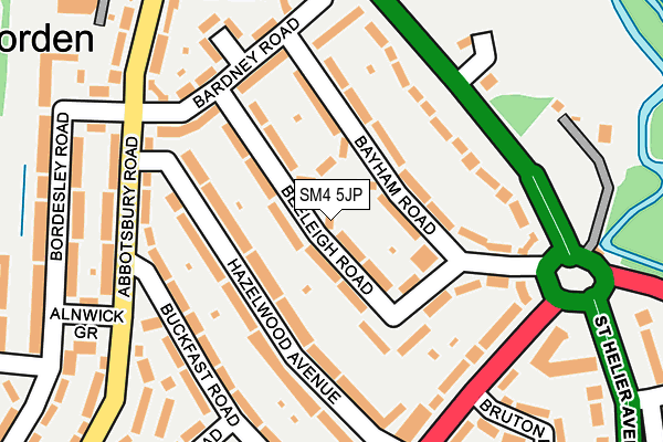 SM4 5JP map - OS OpenMap – Local (Ordnance Survey)