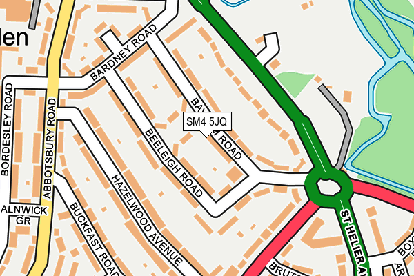 SM4 5JQ map - OS OpenMap – Local (Ordnance Survey)