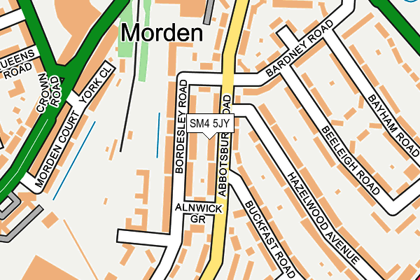 SM4 5JY map - OS OpenMap – Local (Ordnance Survey)