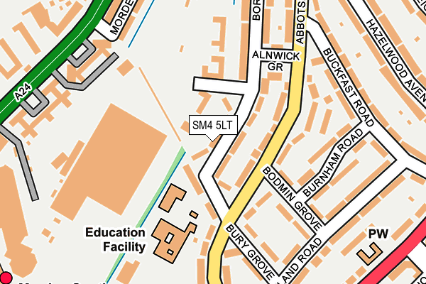 SM4 5LT map - OS OpenMap – Local (Ordnance Survey)