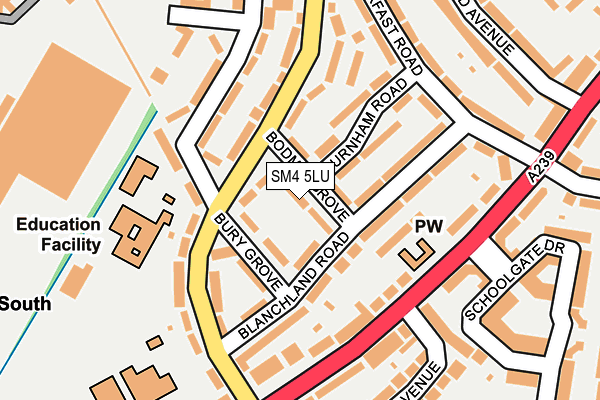 SM4 5LU map - OS OpenMap – Local (Ordnance Survey)