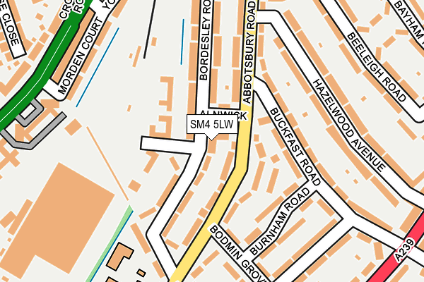 SM4 5LW map - OS OpenMap – Local (Ordnance Survey)