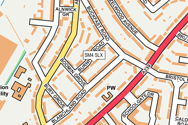 SM4 5LX map - OS OpenMap – Local (Ordnance Survey)