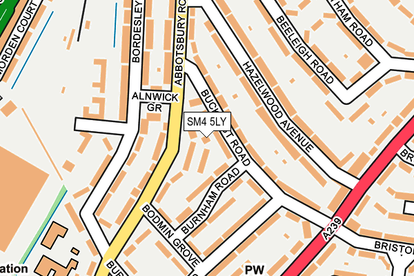 SM4 5LY map - OS OpenMap – Local (Ordnance Survey)